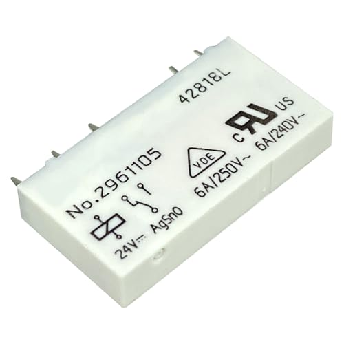 15-Pack NO.2961105 5-Pin Relay - 24VDC 6A SPDT Miniature Power Relay - DIN Rail Compatible for Industrial Panels & Phoenix Contact-Compatible Systems|B0D93SJJND