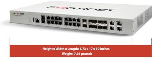 FortiGate-100F Firewall Appliance - 22 Gigabit Ethernet RJ45 Ports, 4 SFP & 2 10G SFP+ Ports, Dual Power Supplies (Appliance Only, No Subscription) (FG-100F)|B07VYK8T56