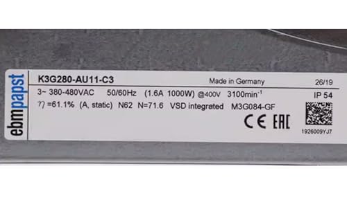 K3G280-AU11-C3 380/480V 1.6A 1000W 3100RPM Cooling Fan