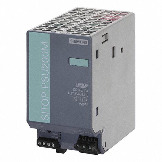 SIEMENS DC Power Supply: DIN Rail, 240 W Output Power - Rated, 10 A Current - Output, Single Phase
