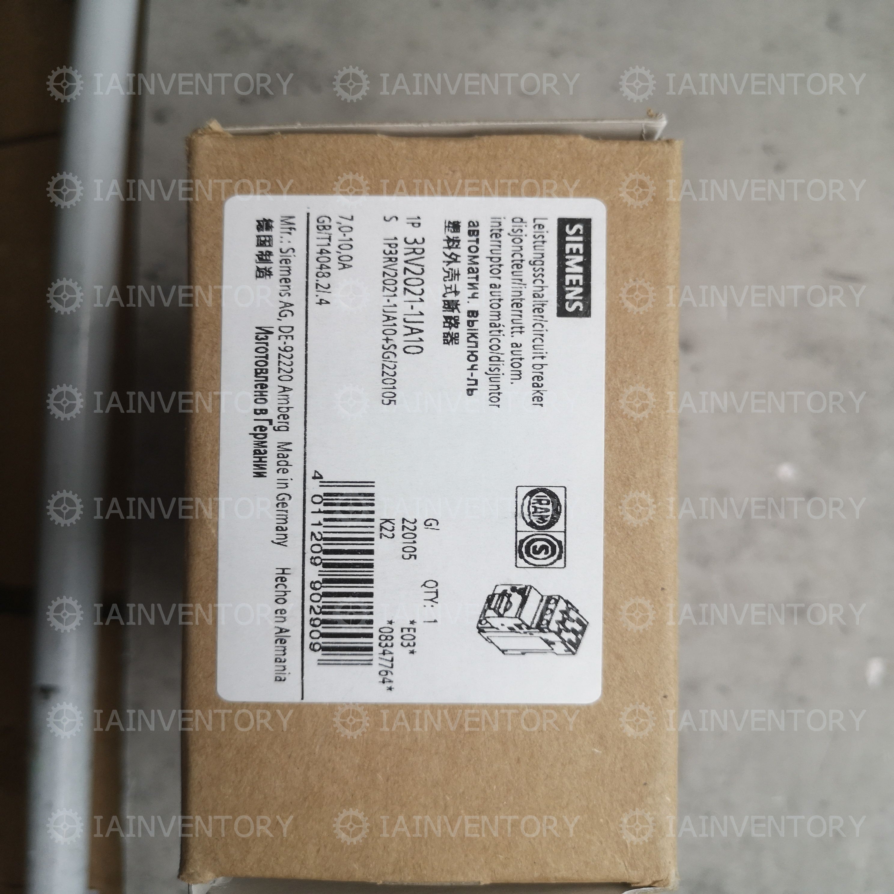SIEMENS 3RV2021-1JA10 3RV20211JA10