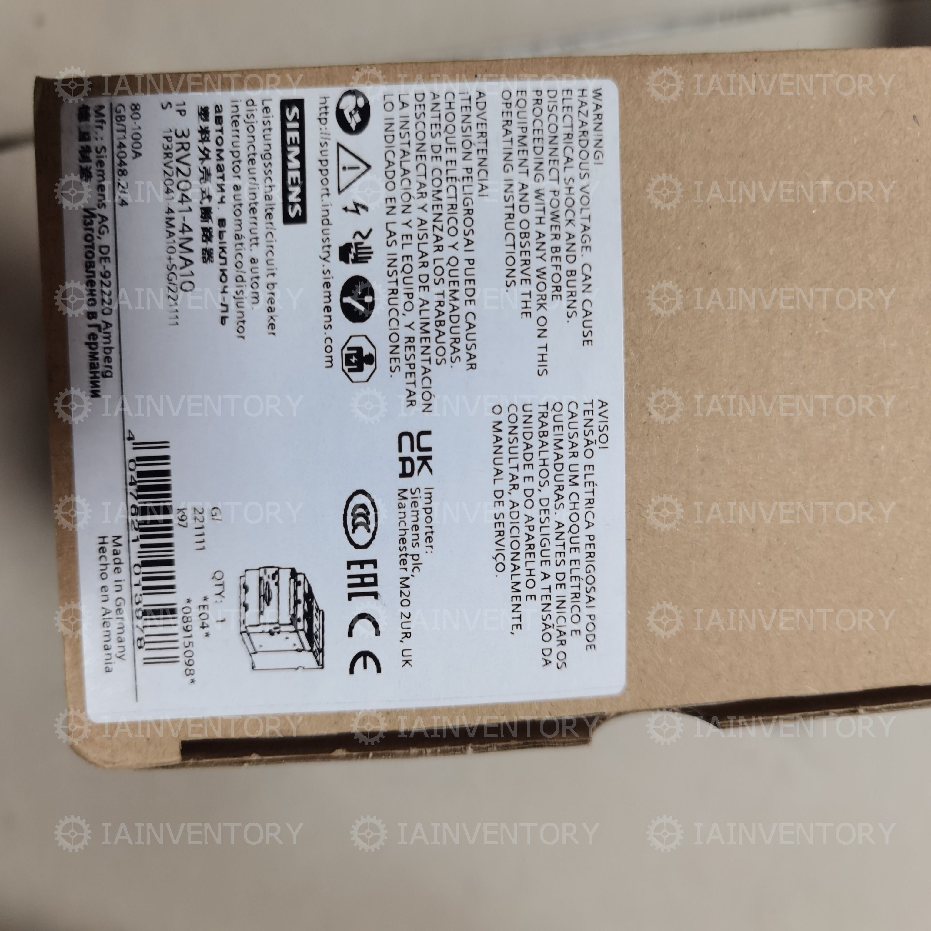 SIEMENS circuit breaker 3RV2041-4MA10