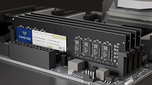 Timetec 32GB KIT(2x16GB DDR4 2666MHz PC4-21300 Non-ECC Unbuffered 1.2V CL19 2Rx8 Dual Rank 288 Pin UDIMM Desktop Memory RAM Module Upgrade (32GB KIT(2x16GB