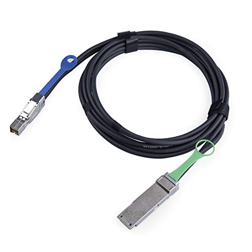 10Gtek SFF-8644 to QSFP (SFF-8436) DDR Hybrid Mini SAS Cable, External Copper SAS Cable for NetApp DS4243 DS4246 DS2246, 100-Ohm, 0.5-Meter(1.6-ft)|B0836SYZQB