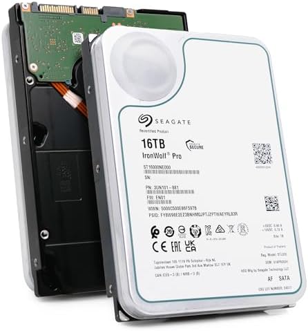Seagate IronWolf Pro16TB 256MB 7.2K RPM SATA 6Gb/s 3.5" NAS HDD ST16000NE000 (Renewed)|B089H1BCVQ