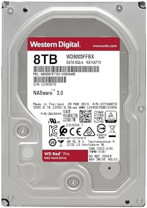 Western Digital 20TB WD Red Pro NAS Internal Hard Drive HDD - 7200 RPM, SATA 6 Gb/s, CMR, 512 MB Cache, 3.5" - WD201KFGX|B09TBF6GHJ