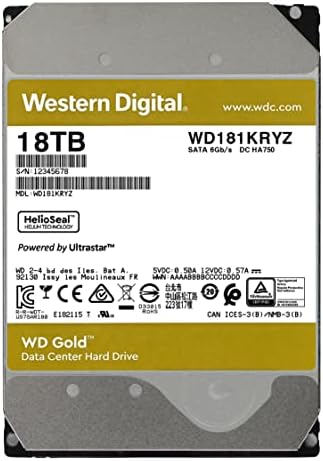 Western Digital 24TB WD Gold Enterprise Class SATA Internal Hard Drive HDD - 7200 RPM, SATA 6 Gb/s, 512 MB Cache, 3.5" - WD242KRYZ|B0DMB8BV8V