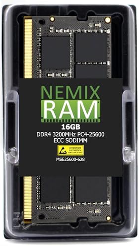 NEMIX RAM 32GB (2X16GB DDR4 3200MHZ PC4-25600 2Rx8 1.2V CL22 260-PIN ECC SODIMM KIT