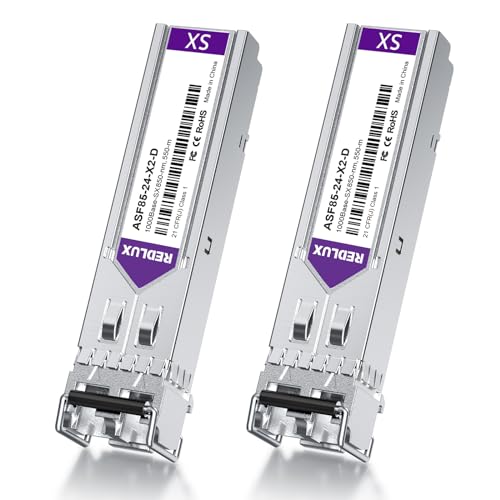 REDLUX 1G SFP Transceiver, 1000Base-SX SFP Module, 850nm MMF, Dual LC Connector, up to 550-meter, Compatible for Cisco SFP-1G-SX, Meraki, Ubiquiti UniFi, Fortinet, TP-Link, Netgear and More|B0CZ3ZS5GB