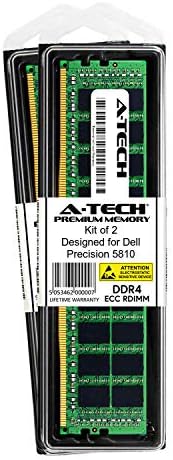 A-Tech 64GB Kit (2 x 32GB for Dell Precision 5810 - DDR4 PC4-19200 2400Mhz ECC Registered RDIMM 2Rx4 - Server Memory Ram Equivalent to OEM SNPCPC7GC/32G (AT316773SRV-X2R1