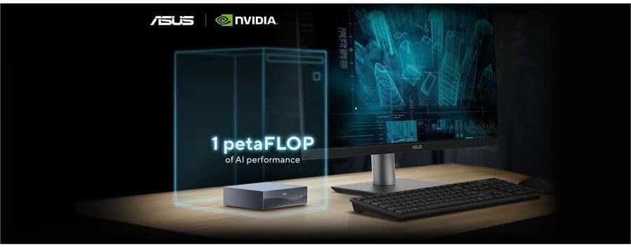 Asus Ascent GX10-GG0020BN Desktop AI Computer - ARM Cortex X925-128 GB - 2 TB PCI Express NVMe 4.0 x4 SSD - Stellar Gray - NVIDIA GB10 Grace Blackwell Chip - DGX OS - NVIDIA Blackwell GPU GB10 - Wi-