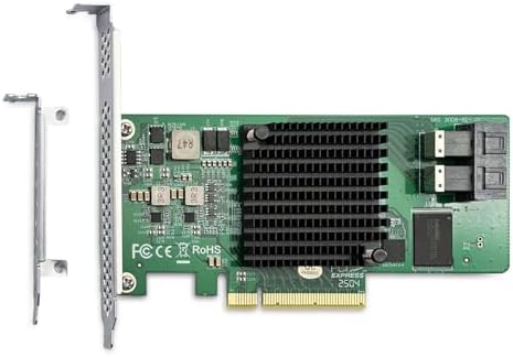 H!Fiber LSI SAS 9211-8i RAID Controller Card, 6Gb/s Internal SAS/SATA HBA Card, LSI 2008 Chip, PCI Express 2.0 X8, 2X SFF-8087 Ports|B0BKQDJLZ9