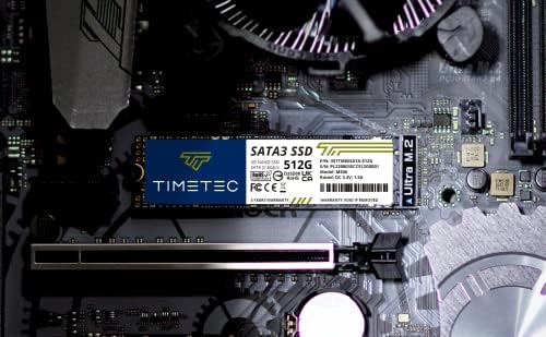 Timetec 512GB SSD 3D NAND SATA III 6Gb/s M.2 2280 NGFF 256TBW Read Speed Up to 550MB/s SLC Cache Performance Boost Internal Solid State Drive for PC Computer Laptop and Desktop (512GB