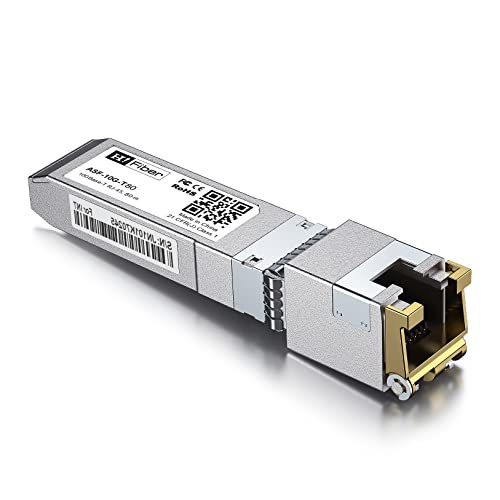 H!Fiber 10Gb SFP+ RJ45 Transceiver, 10Gbase-T SFP+ Ethernet Module Support 10G/5G/2.5G/1.25G, Compatible with Cisco SFP-10G-T-S, Ubiquiti UF-RJ45-10G, UniFi, Meraki,MikroTik,Supermicro and More, 30m|B06XQBFHNL
