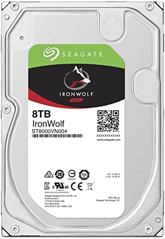 Seagate IronWolf 8TB NAS Internal Hard Drive HDD – 3.5 Inch SATA 6Gb/s 7200 RPM 256MB Cache for RAID Network Attached Storage – Frustration Free Packaging (ST8000VNZ04/N004)|B084ZV4DXB