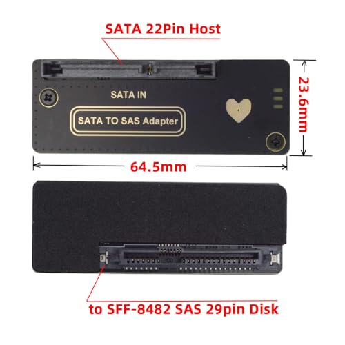 NFHK SFF-8482 SAS 29Pin to 7+15 22Pin SATA Hard Disk Drive Raid Adapter with Chipset and Power Port|B0F66LWYJW