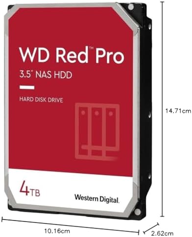 Western Digital 20TB WD Red Pro NAS Internal Hard Drive HDD - 7200 RPM, SATA 6 Gb/s, CMR, 512 MB Cache, 3.5" - WD201KFGX|B09TBF6GHJ