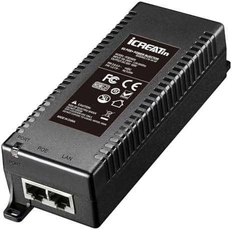 Gigabit POE Injector Adapter, IEEE 802.3af Compliant, 10/100/1000Mbps RJ45, up to 328 ft, Compatible with TL-POE150S, TPE-113GI|B09BFBM6PQ