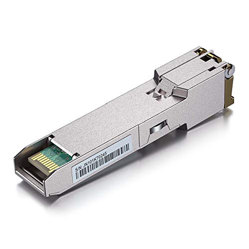 10Gtek 𝟭𝟬/𝟭𝟬𝟬/𝟭𝟬𝟬𝟬𝗕𝗮𝘀𝗲-𝗧 𝗖𝗼𝗽𝗽𝗲𝗿 𝗦𝗙𝗣, Auto-Negotiation SFP to RJ45 Mini-GBIC Transceiver or Cisco GLC-T(10/100/1000)/SFP-GE-T(10/100/1000) Pack of 2|B09NNMP934