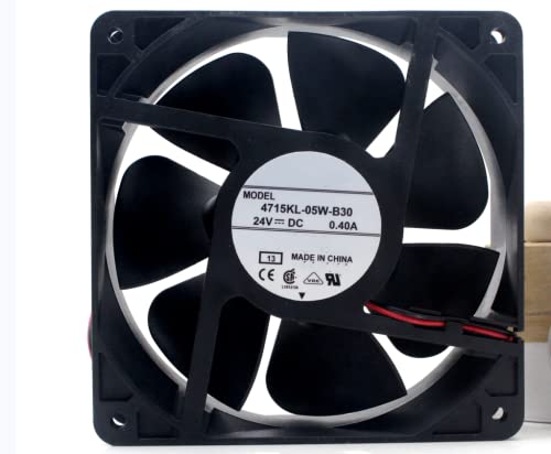 for 4715KL-05W-B30 24V 0.40A 3300RPM 120CFM 47DBA 120X120X38MM 2-Wire Cooling Fan|B0BKF7NZNW