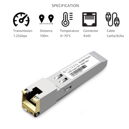 1000BASE-SX SFP Optical Transceiver Module Compatible with HPE Aruba J4858D J4858DCM JL745A Q8N53A ProCurve J4858C J4858B J4858A 850nm 550m DDM Duplex LC MMF|B09MTW3HVB