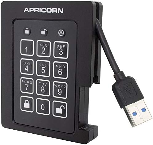 Apricorn 2TB Aegis Padlock SSD 256-Bit, FIPS 140-2 Level 2 Validated Ruggedized USB 3.0 Encrypted External Portable Drive (ASSD-3PL256-2TBF)|B079L2MG32