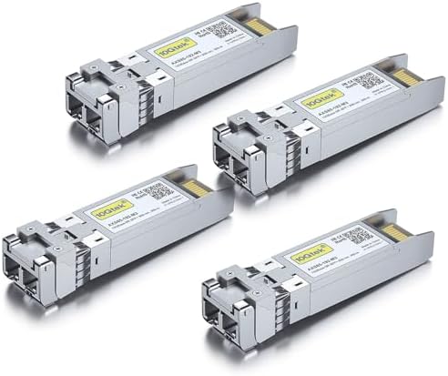 10GTEK 10GBase-SR SFP+ LC Transceiver, 10G 850nm Multimode SFP Module, up to 300 Meters, for Cisco SFP-10G-SR, Meraki MA-SFP-10GB-SR, Ubiquiti UniFi UF-MM-10G, Fortinet, TP-Link and More, Pack of 2|B08BP55663