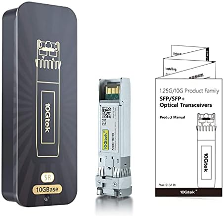 10Gtek 10GBase-SR SFP+ Transceiver, 10G 850nm MMF, up to 300 Meters, Compatible with HPE ProCurve J9150A HPE Aruba J9150D J9150DCM JL748A, Pack of 2|B08BP5KDG7
