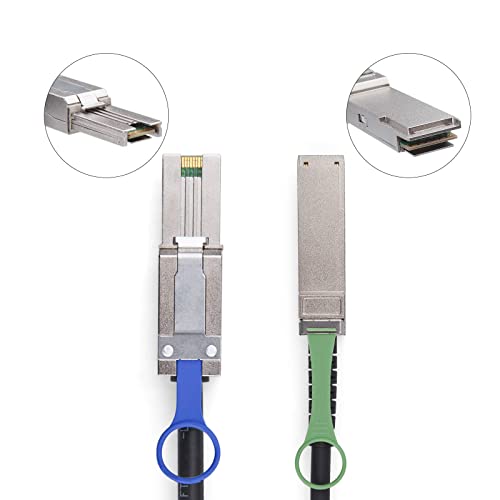 10Gtek QSFP (SFF-8436) to SFF-8088 DDR Hybrid Mini SAS Cable, External Copper SAS Cable for NetApp DS4243 DS4246 DS2246, 100-Ohm, 0.5-m(1.6ft)|B07Y4ZKQJB