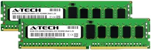 A-Tech 64GB Kit (2x32GB DDR4 3200MHz PC4-25600 ECC RDIMM 2Rx4 Dual Rank 1.2V ECC Registered DIMM 288-Pin Server & Workstation RAM Memory Upgrade Modules (A-Tech Enterprise Series