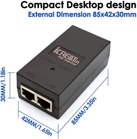 Gigabit POE Injector Adapter, IEEE 802.3af Compliant, 10/100/1000Mbps RJ45, up to 328 ft, Compatible with TL-POE150S, TPE-113GI|B09BFBM6PQ