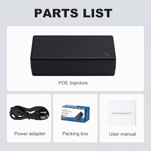 Gigabit PoE+ Injector Adapter - 30W 48V Power Over Ethernet Plus - 10/100/1000Mbps, IEEE 802.3af/at Compliant - Up to 100 M (328 ft) Range, by ThePoEstore|B07V24C4M8