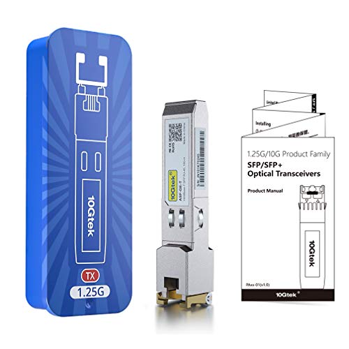 10Gtek 𝟭𝟬/𝟭𝟬𝟬/𝟭𝟬𝟬𝟬𝗕𝗮𝘀𝗲-𝗧 𝗖𝗼𝗽𝗽𝗲𝗿 𝗦𝗙𝗣, Auto-Negotiation SFP to RJ45 Mini-GBIC Transceiver or Cisco GLC-T(10/100/1000)/SFP-GE-T(10/100/1000) Pack of 2|B09NNMP934