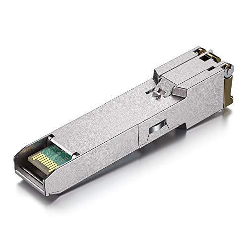 10Gtek 𝟭𝟬/𝟭𝟬𝟬/𝟭𝟬𝟬𝟬𝗕𝗮𝘀𝗲-𝗧 𝗖𝗼𝗽𝗽𝗲𝗿 𝗦𝗙𝗣, Auto-Negotiation SFP to RJ45 Mini-GBIC Transceiver or Cisco GLC-T(10/100/1000)/SFP-GE-T(10/100/1000) Pack of 2|B09NNMP934