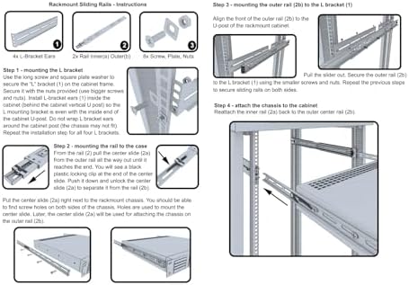 Rackmount Sliding Rails - Kit for 2U-8U Chassis (Adjustable 18" to 25" Depth) 2 or 4 Post Mount Sliders for Server Case (Compatible with Any Standard Rack, Cabinet, Computer Enclosure) Tupavco TP1821|B0B8MBP52K