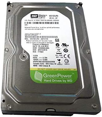 Western Digital AV-GP WD10EURX 1TB IntelliPower 64MB Cache SATA 6Gb/s 3.5in Internal Hard Drive (for Surveillance) - 2 Years Warranty (Renewed)|B086WQTLHD