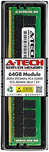 A-Tech 64GB RAM for Dell PowerEdge C6525, R550, T550 | DDR4 2933MHz PC4-23400 ECC RDIMM 2Rx4 Registered Server Memory Upgrade