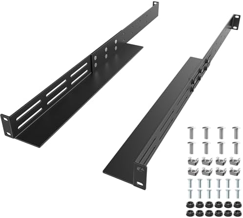 1U Universal Rack Mount Rails 4-Post Server Rack Shelf Rail 16"-30" Adjustable Depth Server Rack Rail Compatible with APC, HP, IBM, DELL, Compag Cabinet & Rack|B0FSS558FD