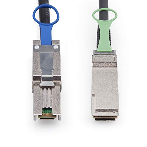 QSFP (SFF-8436) to SFF-8088 DDR Hybrid Mini SAS Cable, External Copper SAS Cable for NetApp DS4243 DS4246 DS2246, 100-Ohm, 2-m(6.6ft)|B07Y52D29W