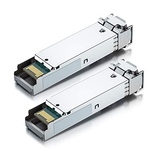 10Gtek 1.25G SFP Transceiver 1000Base-LX, 1310nm SMF SingleMode Fiber Optic Module, up to 10 km, for Cisco GLC-LH-SMD, Meraki MA-SFP-1GB-LX10, Ubiquiti UniFi, Fortinet, Mikrotik, TP-Link, Pack of 2|B08BP6MX14