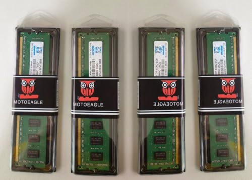 [32GB DDR3L RAM] DDR3L-1600 UDIMM 32GB Kit (4x8GB) 2Rx8 PC3L-12800U 8GB PC3-12800 DDR3-1600MHz 240 Pin DIMM Non ECC Unbuffered 1.35V/1.5V CL11 Dual Rank Desktop Memory Ram