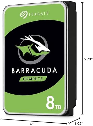 Seagate BarraCuda 8 TB Internal Hard Drive HDD – 3.5 Inch SATA 6 Gb/s, 5,400 RPM, 256 MB Cache for Computer Desktop PC (ST8000DMZ04/004)|B07H289S7C