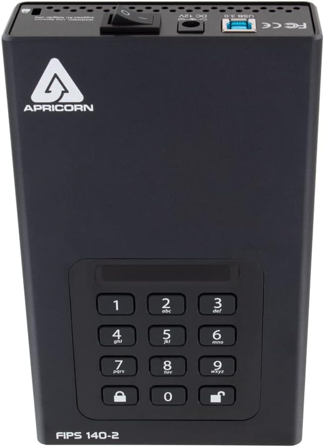 Apricorn Aegis Padlock DT 2TB USB 3.0/USB 2.0 External Hard Drive, Black|B00KADVVTQ