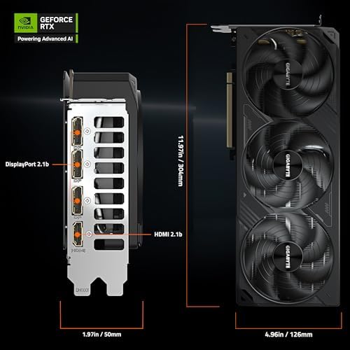 GIGABYTE GeForce RTX 5080 Gaming OC 16G Graphics Card, WINDFORCE Cooling System, 16GB 256-bit GDDR7, GV-N5080GAMING OC-16GD Video Card