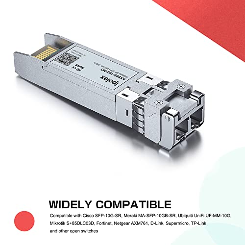 ipolex SFP+ 10GBase LR Singlemode Module, 10G SFP LC 1310nm Fiber Optic Transceiver for Cisco SFP-10G-LR, Ubiquiti UniFi UF-SM-10G, Meraki MA-SFP-10GB-LR, Netgear AXM762, Mikrotik and More, up to 10KM|B01EN33WYK