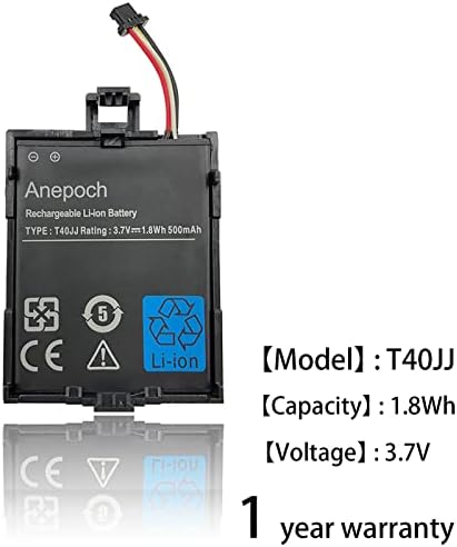T40JJ 70K80 H132V Battery Replacement for Dell PERC RAID H710 H710P H730 H810 H830 078K80 RAID Controller 3.7V 1.8WH 500mAh|B09ZJ735CH