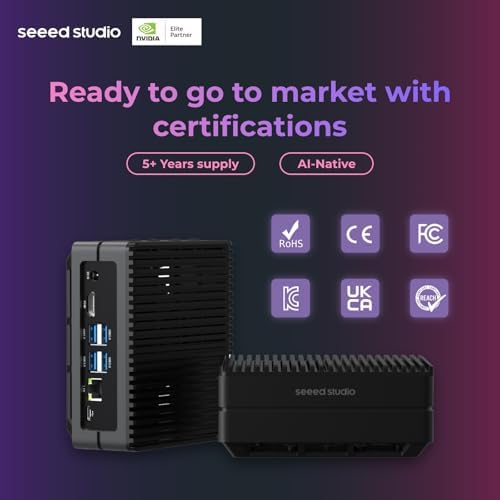 Seeed studio NVIDIA Jetson Nano Edge AI Device - reComputer J1010 Kit, Aluminium Case, Pre-Installed Jetpack System. Mini PC with 0.5 TFLOPs (FP16), Power Supply NOT Included|B0B77HWGS3