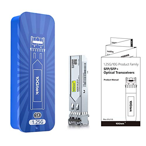 10Gtek 1.25G SFP Transceiver 1000Base-LX, 1310nm SMF SingleMode Fiber Optic Module, up to 10 km, for Cisco GLC-LH-SMD, Meraki MA-SFP-1GB-LX10, Ubiquiti UniFi, Fortinet, Mikrotik, TP-Link, Pack of 2|B08BP6MX14