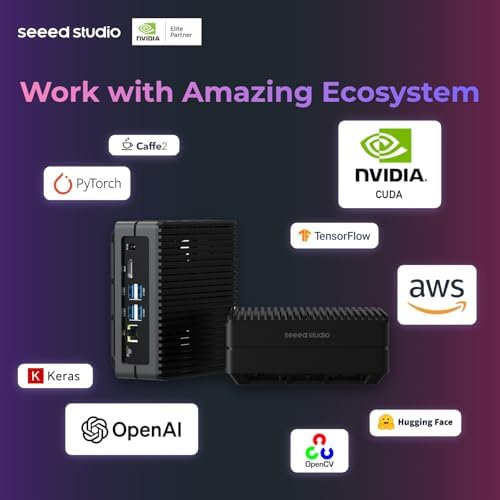 Seeed studio NVIDIA Jetson Nano Edge AI Device - reComputer J1010 Kit, Aluminium Case, Pre-Installed Jetpack System. Mini PC with 0.5 TFLOPs (FP16), Power Supply NOT Included|B0B77HWGS3