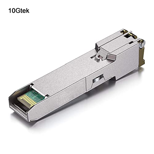 10Gtek 𝟭𝟬/𝟭𝟬𝟬/𝟭𝟬𝟬𝟬𝗕𝗮𝘀𝗲-𝗧 𝗖𝗼𝗽𝗽𝗲𝗿 𝗦𝗙𝗣, Auto-Negotiation SFP to RJ45 Mini-GBIC Transceiver or Cisco GLC-T(10/100/1000)/SFP-GE-T(10/100/1000) Pack of 2|B09NNMP934
